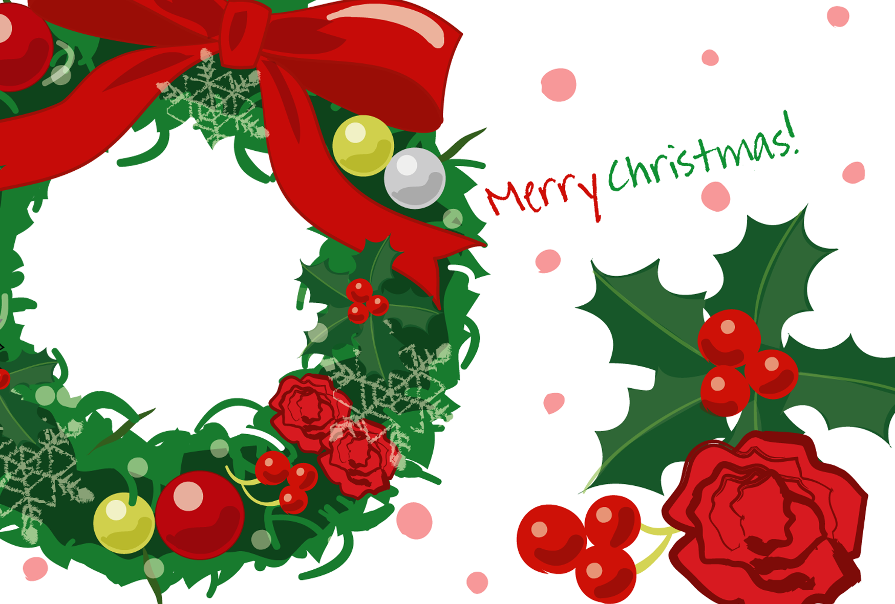 印刷素材 ｶｰﾄﾞﾃﾝﾌﾟﾚｰﾄ 写真フレーム１ クリスマスリースと柊2 ﾀﾞｳ メッセージが書けるクリスマスカード素材 無料 テンプレート集 プレゼントに添えら Naver まとめ