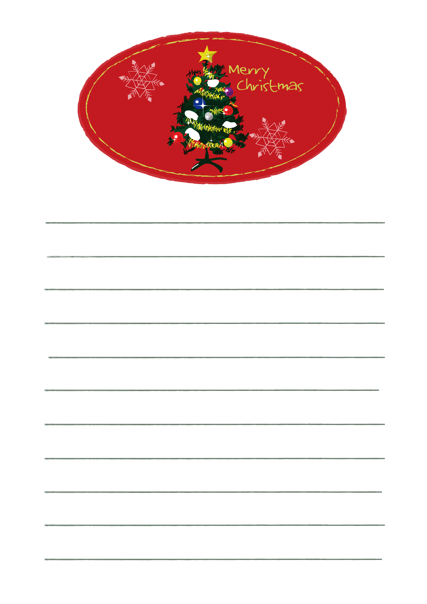 便箋テンプレート クリスマスツリーのラベル1 ダウンロード かわいい無料イラスト 素材絵箱クリスマス館