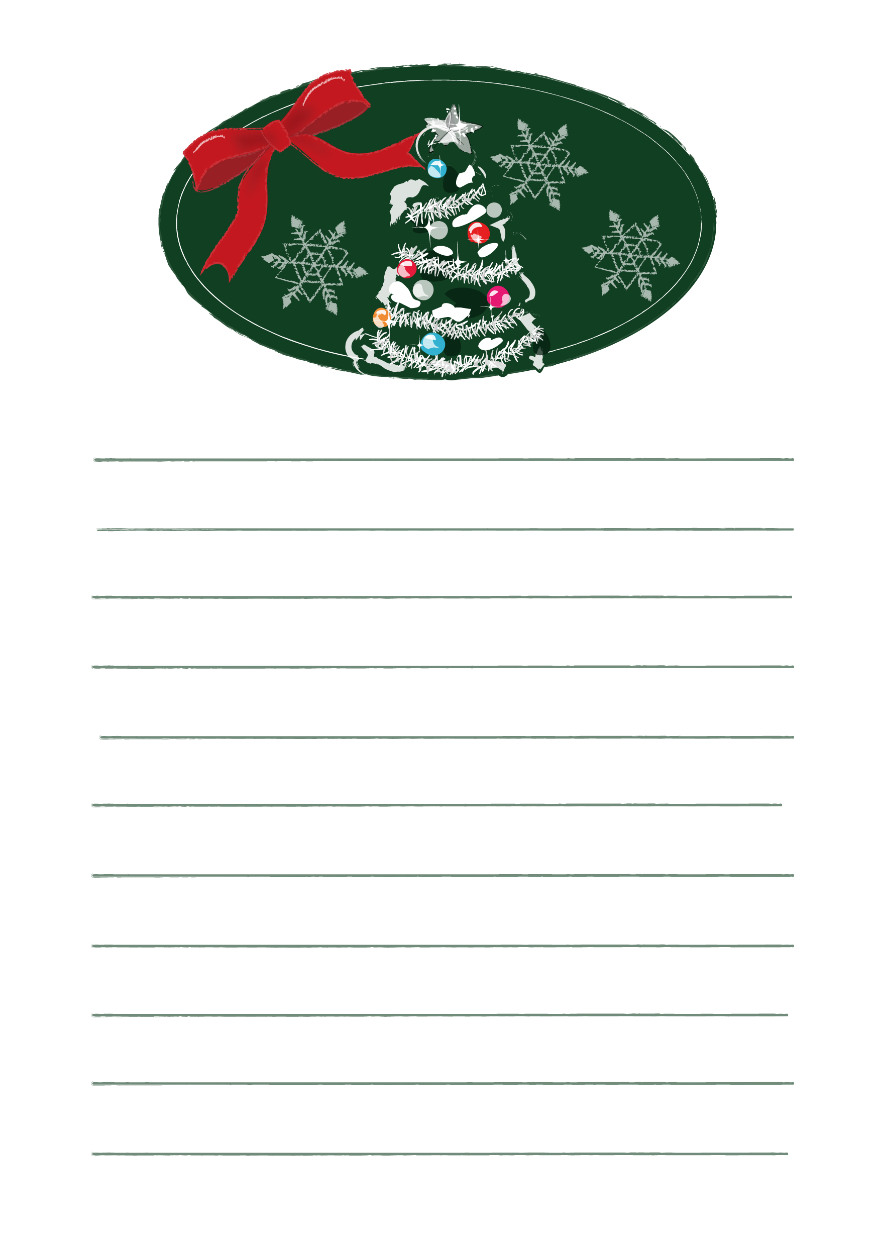 便箋テンプレート クリスマスツリーのラベル2 ダウンロード かわいい無料イラスト 素材絵箱クリスマス館